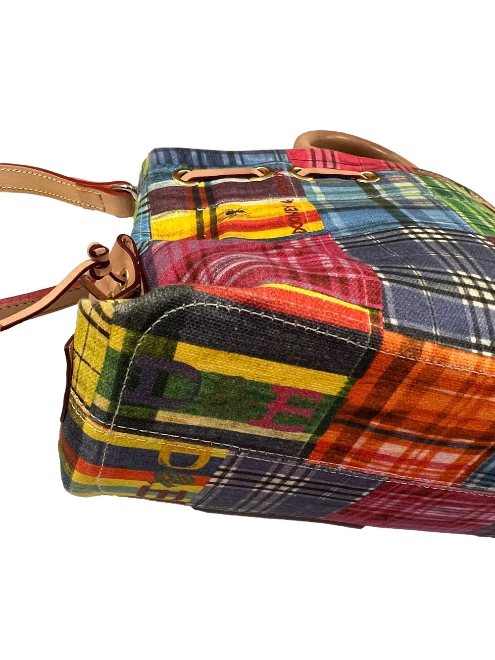 Dooney & Bourke Picnic Plaid Madras Tote in Patchwork - Picture 9 of 13